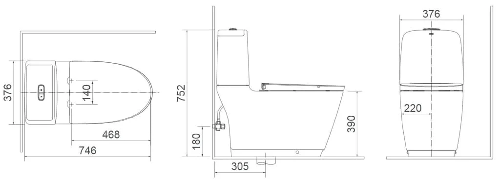 Bàn cầu 2 khối xả tự động Inax ACT-832VN 
