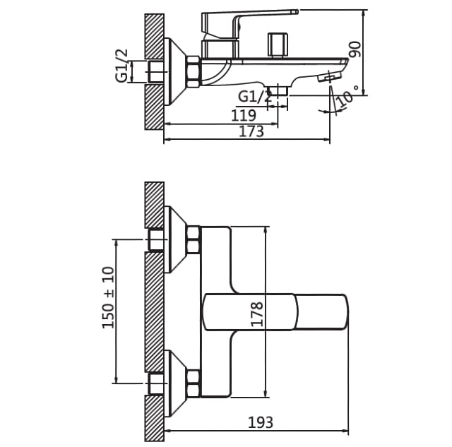 Bản vẽ Vòi Chậu Lavabo Nóng Lạnh 1 Lỗ Paulschmitt PA019F