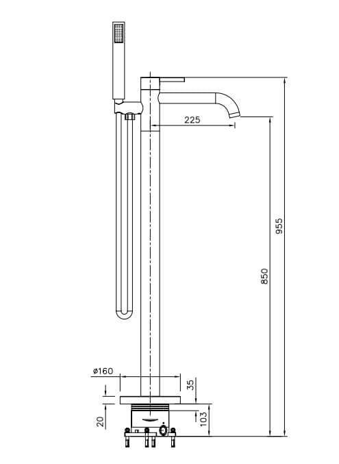 Bản vẽ Sen Đặt Sàn Bồn Tắm Paulschmitt PA606W