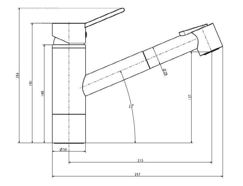 Bản vẽ Vòi Bếp Nóng Lạnh Paulschmitt PA310K