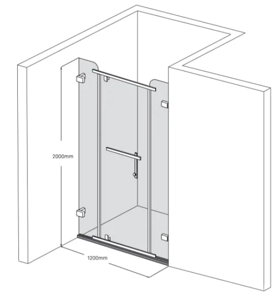 Bản vẽ Phòng Tắm Kính FENDI FDP-1X3