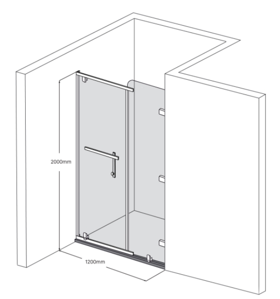 Bản vẽ Phòng Tắm Kính FENDI FDP-2X2