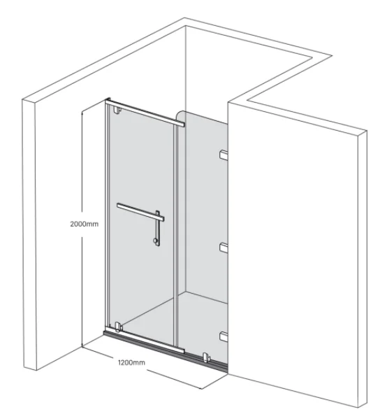 Bản vẽ Phòng Tắm Kính FENDI FDP-2X2