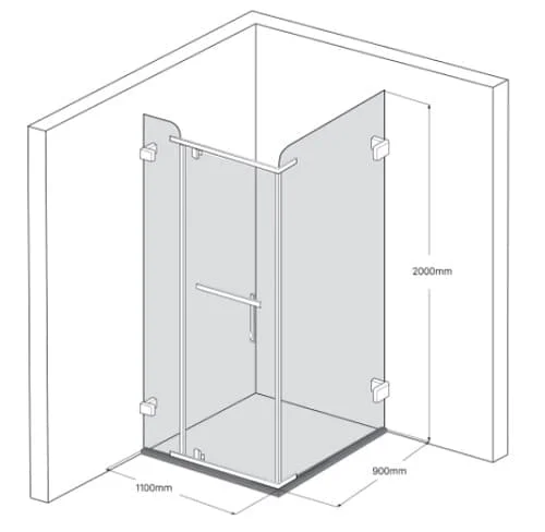 Bản vẽ Phòng Tắm Kính Màu Vàng FENDI FIV-1X3