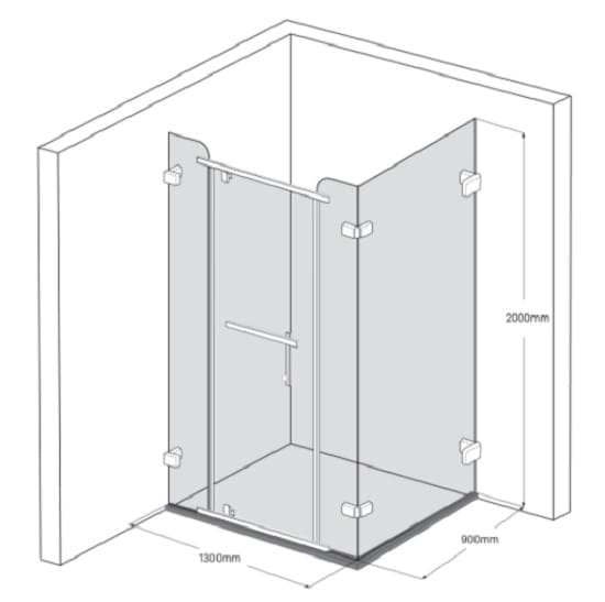 Bản vẽ Phòng Tắm Kính Màu Vàng FENDI FDG-2X4 