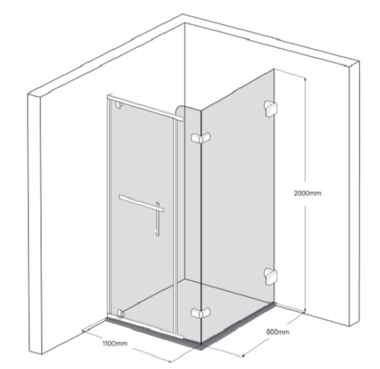 Bản vẽ Phòng Tắm Kính FENDI FDG-3X3