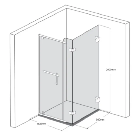Bản vẽ Phòng Tắm Kính FENDI FDG-3X3