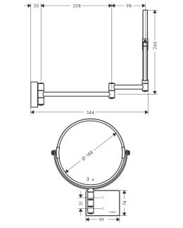 Bản vẽ Gương Soi Nhà Tắm Hansgrohe 41791707