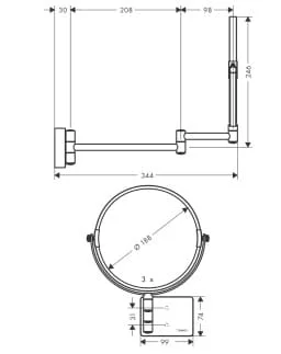 Bản vẽ Gương Soi Nhà Tắm Hansgrohe 41791997