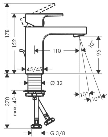 Vòi chậu 1 lỗ Hansgrohe 71561007