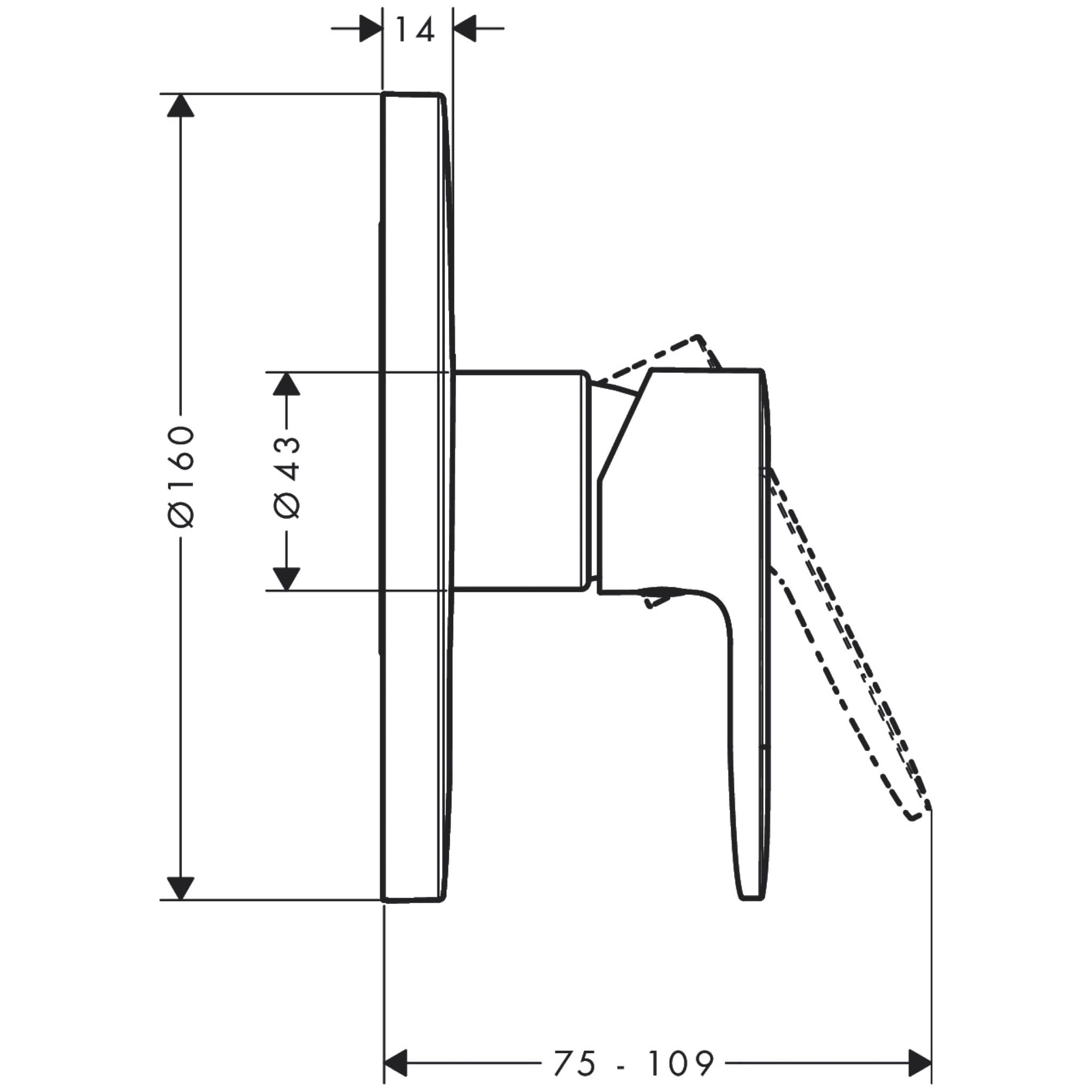 Bản vẽ BỘ TRỘN BỒN TẮM HANSGROHE 71649677