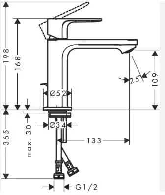 Vòi chậu 1 lỗ Hansgrohe 72559007