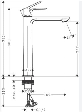 Vòi chậu 1 lỗ Hansgrohe 72563677