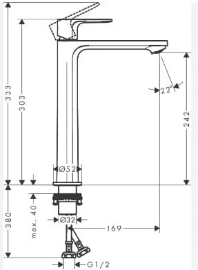 Vòi chậu 1 lỗ Hansgrohe 72563677