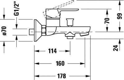 Bản vẽ Bộ Trộn Sen Tắm Duravit A15230000010