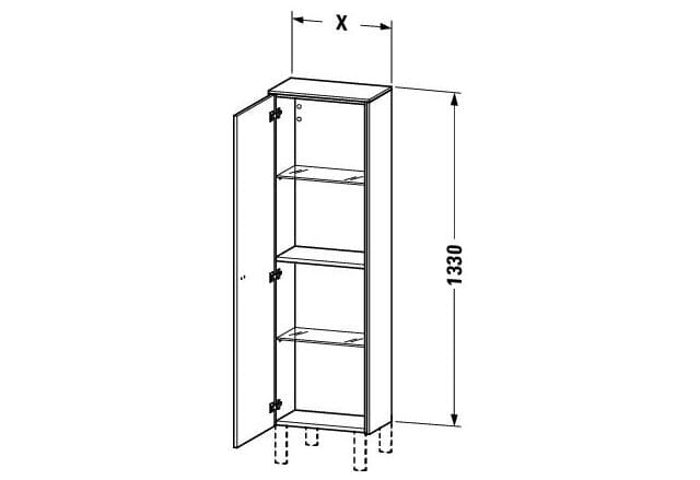 Bản vẽ Tủ Để Đồ Nhà Vệ Sinh Duravit BR1300L1016