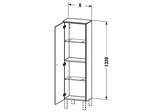 Bản vẽ Tủ Để Đồ Nhà Vệ Sinh Duravit BR1300L1016