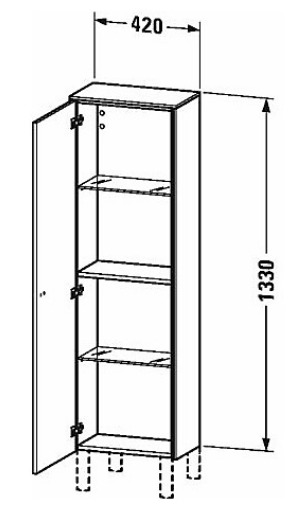 Bản vẽ Tủ Để Đồ Nhà Vệ Sinh Duravit BR1300L1018
