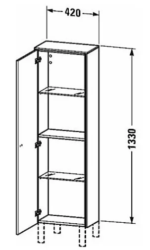 Bản vẽ Tủ Để Đồ Nhà Vệ Sinh Duravit BR1300L1018