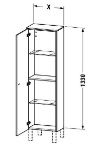 Bản vẽ Tủ Để Đồ Nhà Vệ Sinh Duravit BR1300L1021