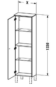 Bản vẽ Tủ Để Đồ Nhà Vệ Sinh Duravit BR1300L1022