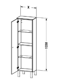 Bản vẽ Tủ Để Đồ Nhà Vệ Sinh Duravit BR1300L1035