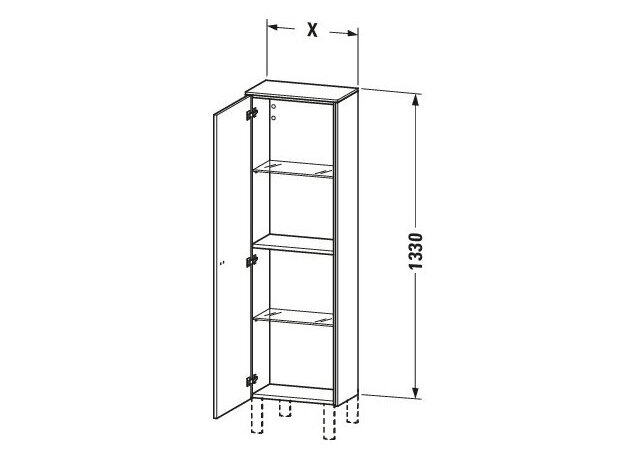 Bản vẽ Tủ Để Đồ Nhà Vệ Sinh Duravit BR1300L4343