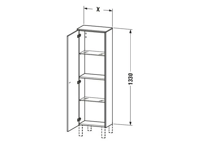Bản vẽ Tủ Để Đồ Nhà Vệ Sinh Duravit BR1300L4343