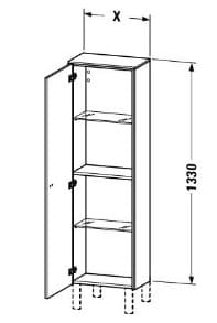 Bản vẽ Tủ Để Đồ Nhà Vệ Sinh Duravit BR1300R1007