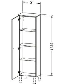 Bản vẽ Tủ Để Đồ Nhà Vệ Sinh Duravit BR1300R1053