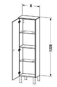 Bản vẽ Tủ Để Đồ Nhà Vệ Sinh Duravit BR1300R1075
