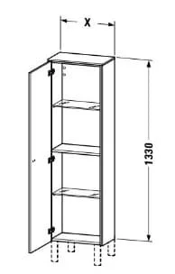 Bản vẽ Tủ Để Đồ Nhà Vệ Sinh Duravit BR1300R1818
