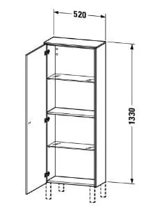 Bản vẽ Tủ Để Đồ Nhà Vệ Sinh Duravit BR1301L1035