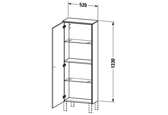 Bản vẽ Tủ Để Đồ Nhà Vệ Sinh Duravit BR1301L4343