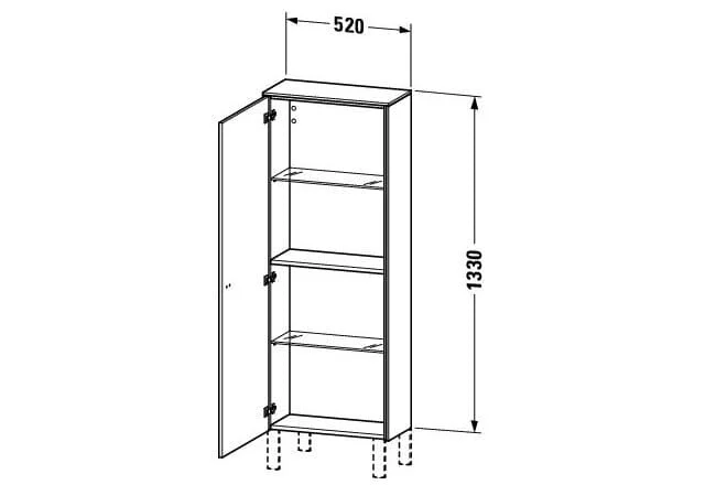 Bản vẽ Tủ Để Đồ Nhà Vệ Sinh Duravit BR1301L4949