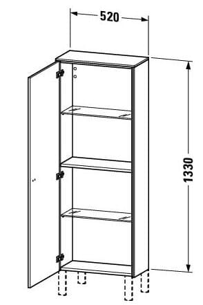 Bản vẽ Tủ Để Đồ Nhà Vệ Sinh Duravit BR1301R1007