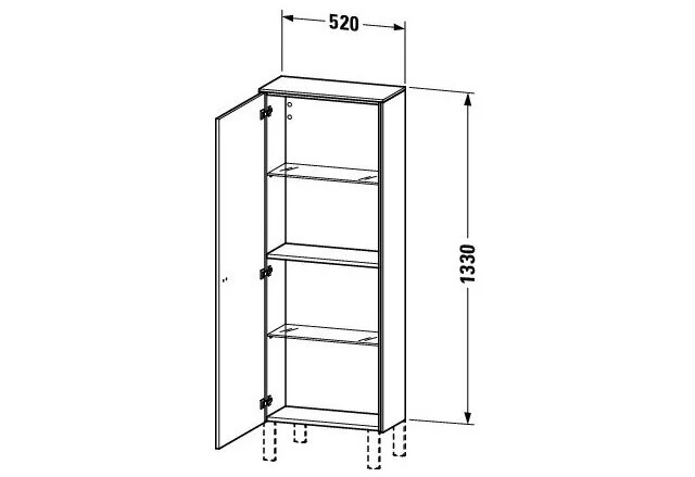 Bản vẽ Tủ Để Đồ Nhà Vệ Sinh Duravit BR1301R1018