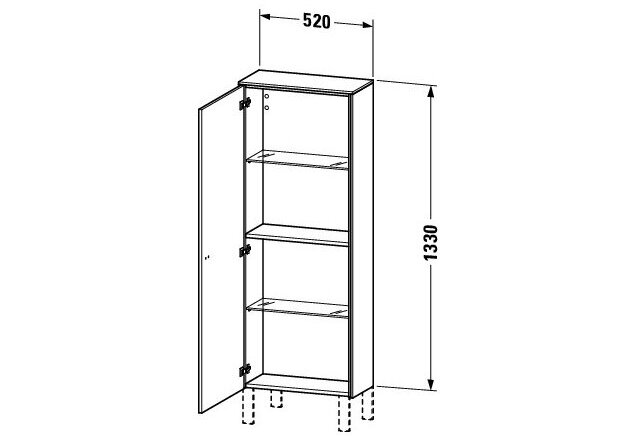 Bản vẽ Tủ Để Đồ Nhà Vệ Sinh Duravit BR1301R1021