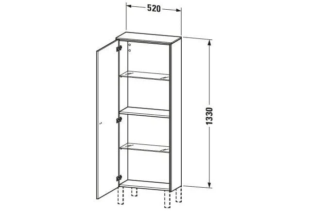 Bản vẽ Tủ Để Đồ Nhà Vệ Sinh Duravit BR1301R1053