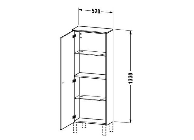 Bản vẽ Tủ Để Đồ Nhà Vệ Sinh Duravit BR1301R1091