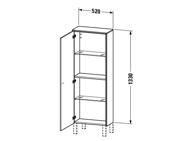 Bản vẽ Tủ Để Đồ Nhà Vệ Sinh Duravit BR1301R1091