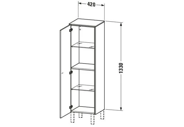 Bản vẽ Tủ Để Đồ Nhà Vệ Sinh Duravit BR1310L1007