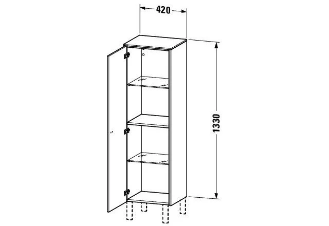 Bản vẽ Tủ Để Đồ Nhà Vệ Sinh Duravit BR1310L1018