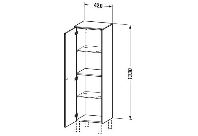 Bản vẽ Tủ Để Đồ Nhà Vệ Sinh Duravit BR1310L1091