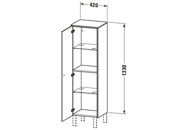 Bản vẽ Tủ Để Đồ Nhà Vệ Sinh Duravit BR1310L1818