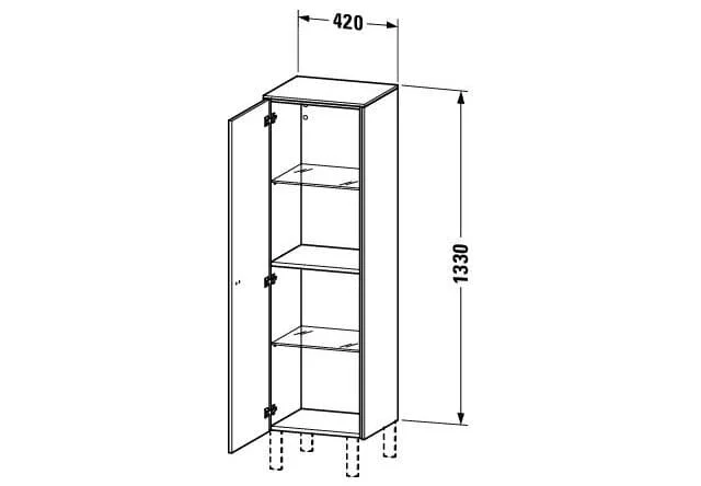 Bản vẽ Tủ Để Đồ Nhà Vệ Sinh Duravit BR1310L4343