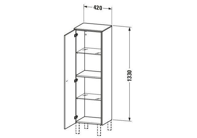 Bản vẽ Tủ Để Đồ Nhà Vệ Sinh Duravit BR1310R0707