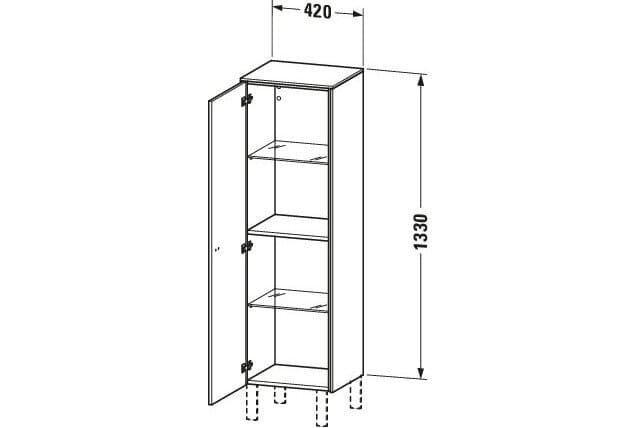 Bản vẽ Tủ Để Đồ Nhà Vệ Sinh Duravit BR1310R1018