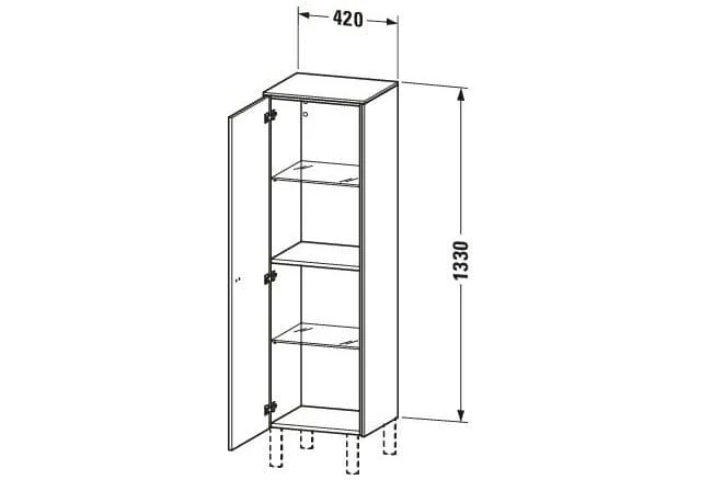 Bản vẽ Tủ Để Đồ Nhà Vệ Sinh Duravit BR1310R1049