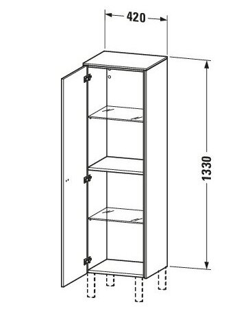 Bản vẽ Tủ Để Đồ Nhà Vệ Sinh Duravit BR1310R1053